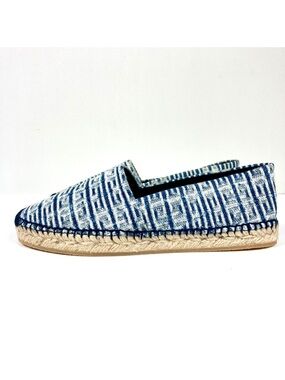 Givenchy Logo 4G Jacquard Espadrilles Flats Denim Blue 38 8 NEW Designer Luxury